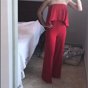 Strapless, Red Jumpsuit